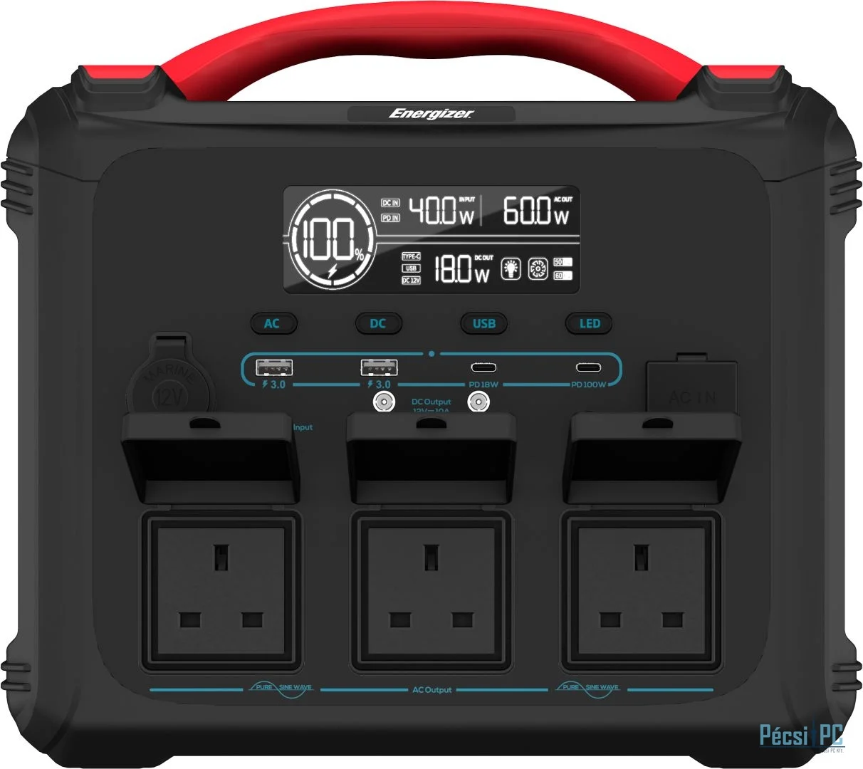 Energizer PPS1100W2F 294000mAh Power Station Black