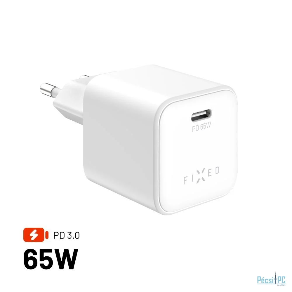 FIXED mini USB-C GaN töltő 65W fehér