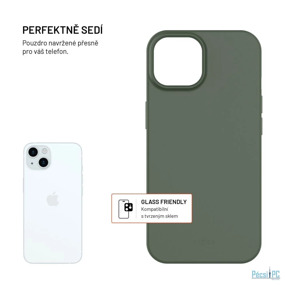 FIXED újrahasznosított TPU hátlap Apple iPhone 15 készülékhez, zöld