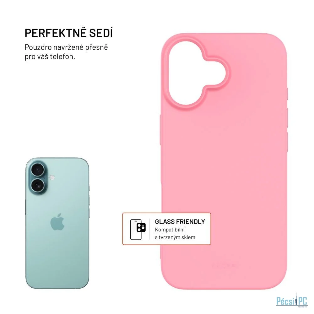 FIXED újrahasznosított TPU hátlap Apple iPhone 16 készülékhez, rózsaszín