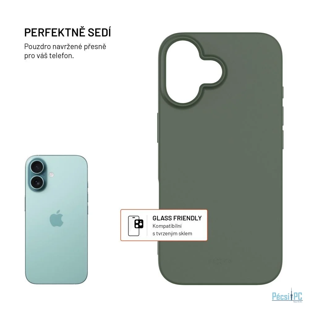 FIXED újrahasznosított TPU hátlap Apple iPhone 16 készülékhez, zöld