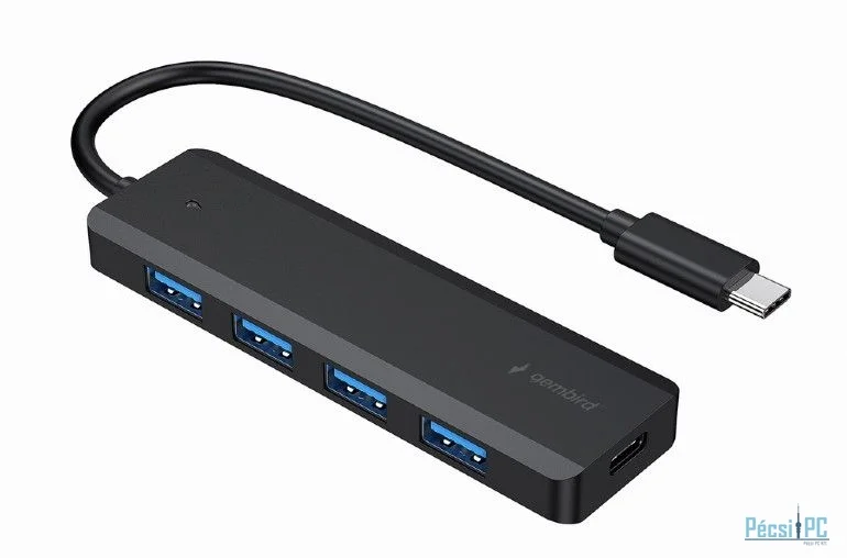 Gembird 4-portos USB3.1 Type-C HUB Black