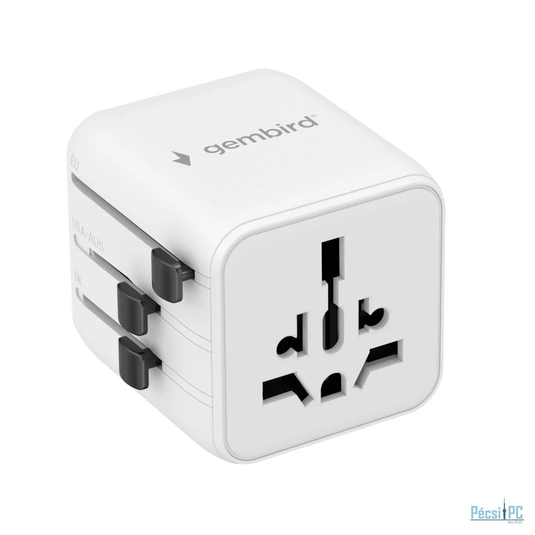 Gembird Universal travel power adapter 20W White