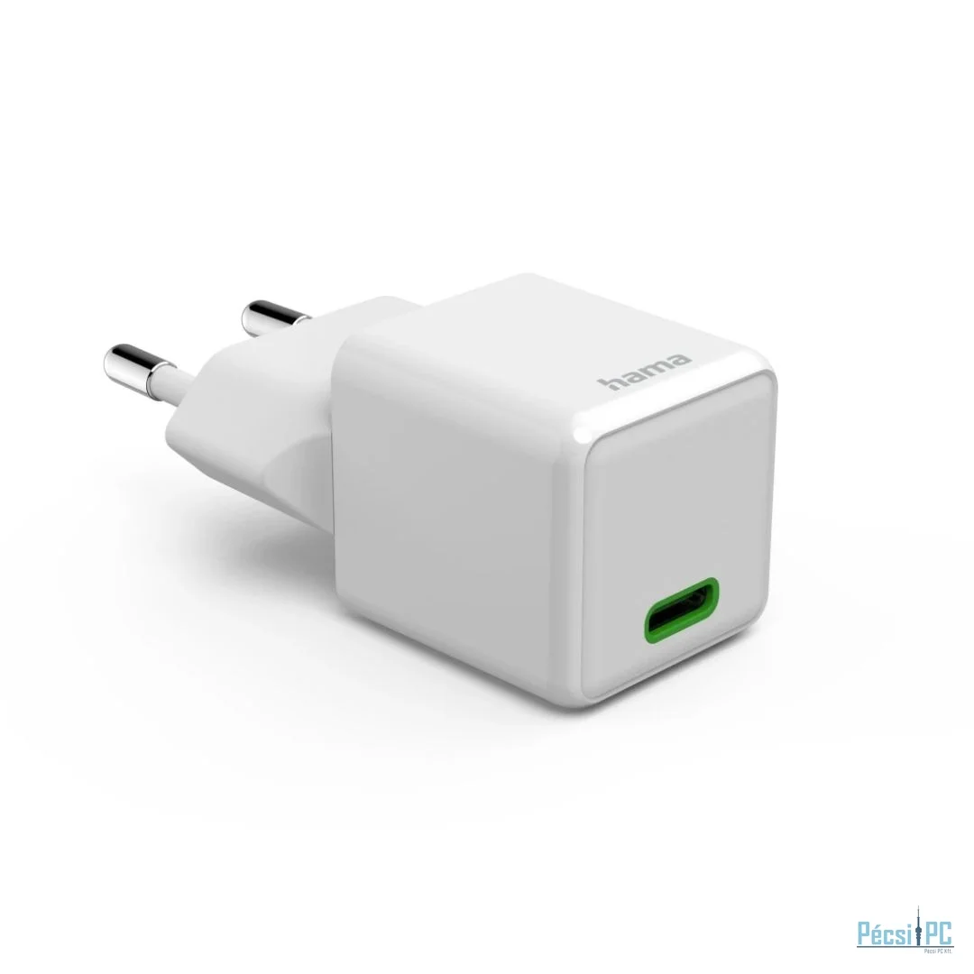 Hama Fast Charger GaN USB-C Super-Mini Charger PD 25W White