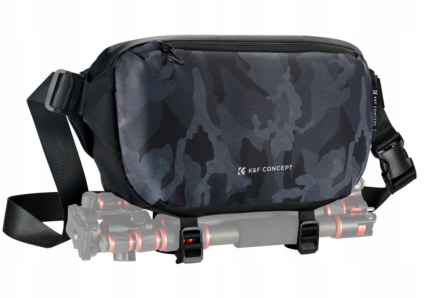 K&F Concept 2in1 Sling Bag Everyday Shoulder Bag & Photography Camera Backpack 10L Black/Grey Camo
