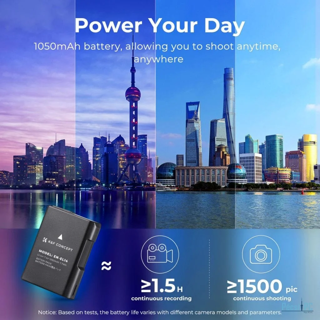 K&F Concept EN-EL14 akkumulátor, 1050mAh