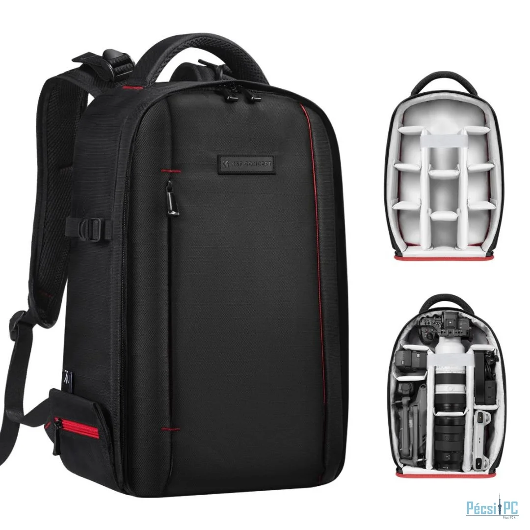 K&F Concept Lightweight Camera Backpack for Photographers 18L Black/Red