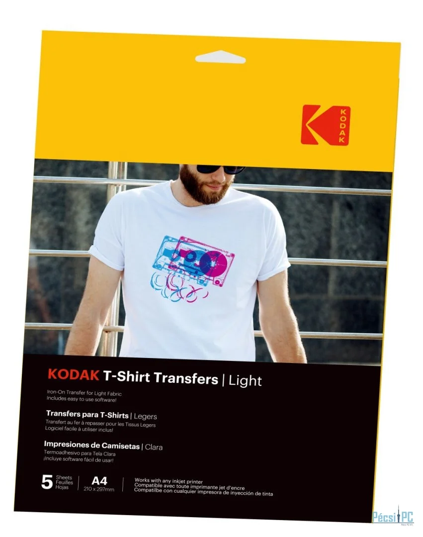 Kodak pólóra vasalható hőtranszfer fotópapír, világos színű pólókhoz, A4, 5db