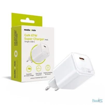 Mobile Origin GaN 67W Super Charger Single USB-C White