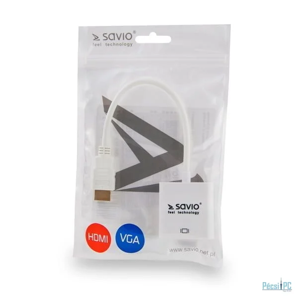 Savio CL-201 HDMI to VGA Adapter White