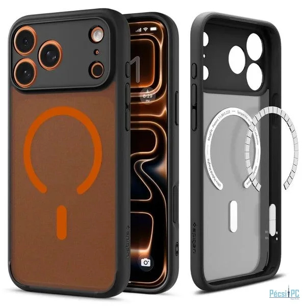 Spigen Ultra Hybrid MagSafe for iPhone 17 Pro Frost Black Orange
