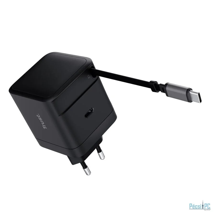 Trust Maxo 65W Retractable USB-C PD Charger Black