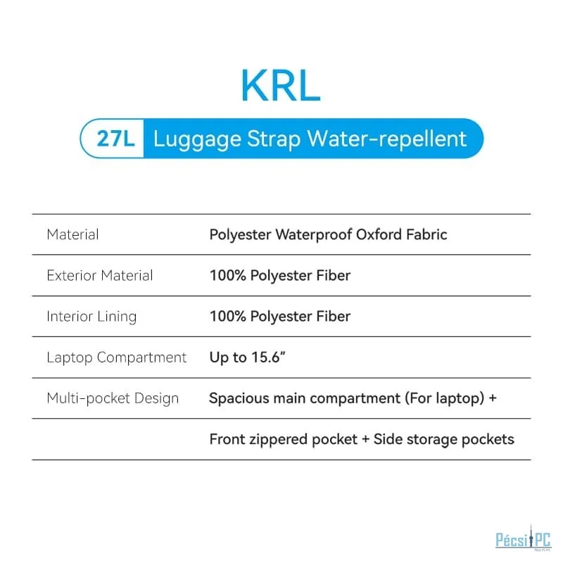 Vention KRL 27l BK waterproof Laptop Backpack 17