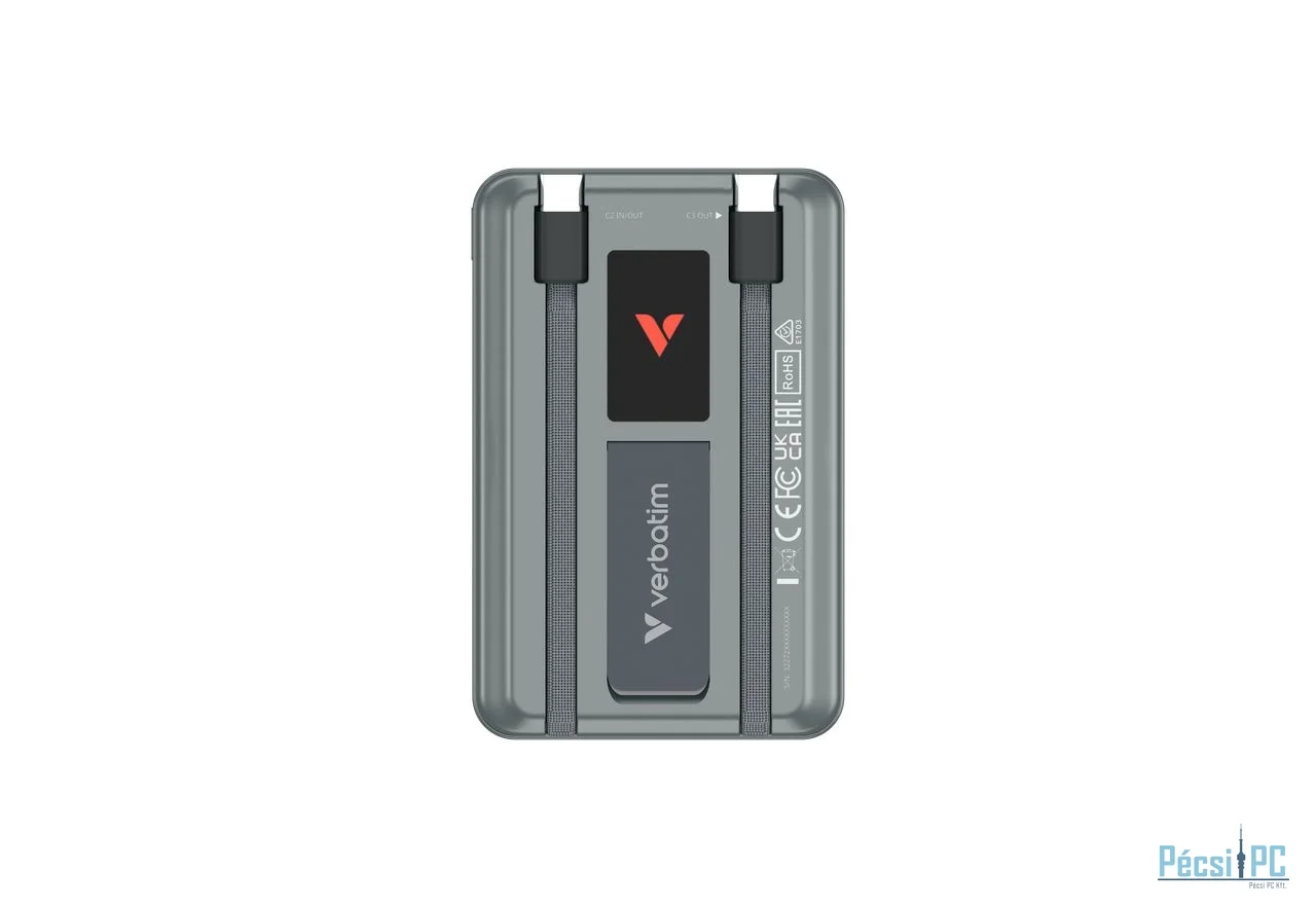 Verbatim Charge ''''n'''' Go Two Cable 10000mAh PowerBank Grey