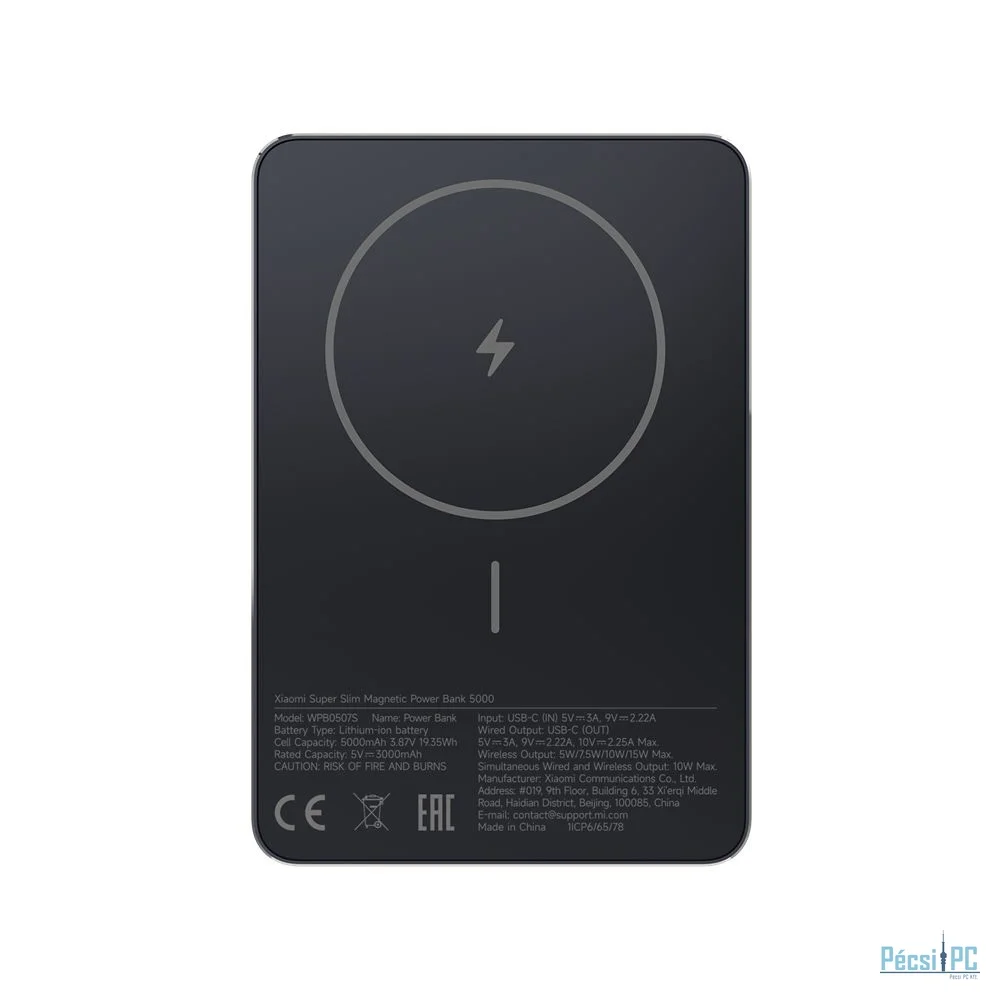 Xiaomi 5000mAh PowerBank Super Slim Magnetic Black