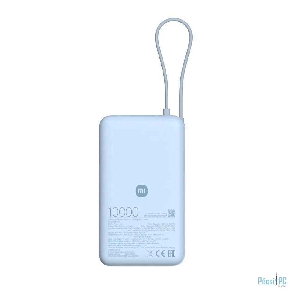 Xiaomi 67W 20000mAh PowerBank (Integrated Cable) Ice Blue