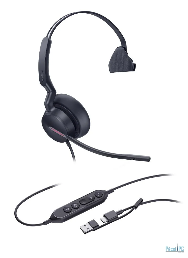 Yealink UH46 Mono Teams USB-C/A Headset Black