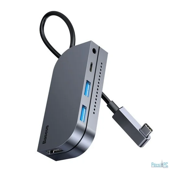 Baseus Bend Angle No.7 Multifunctional Type-C HUB Converter Upgrade Space Gray