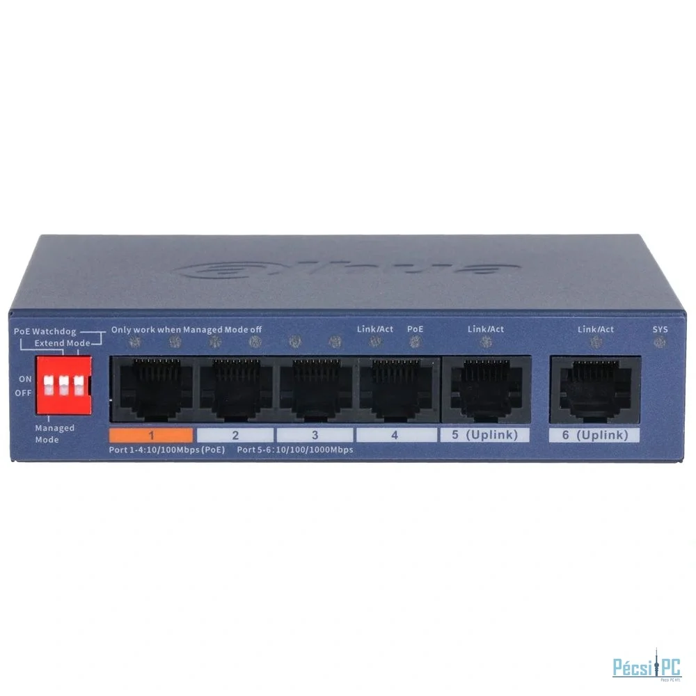 Dahua CS4006-4ET2GT-60 6-Port Cloud Managed Desktop Switch with 4-Port PoE