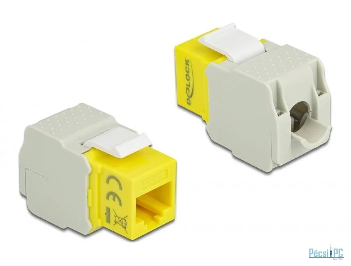 DeLock Keystone Module RJ45 jack > LSA Cat.6 UTP Yellow