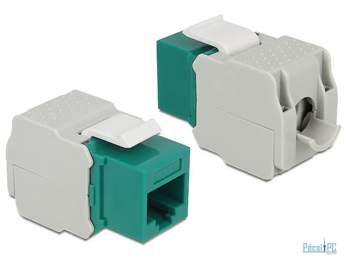 DeLock Keystone Module RJ45 jack > LSA Cat.6 UTP Green