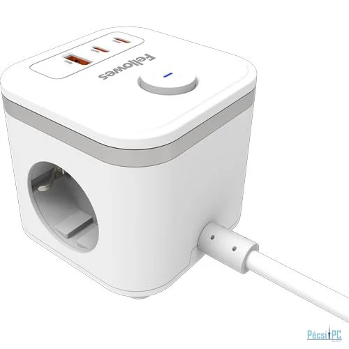 Fellowes PowerCube Hálózati Elosztó Kapcsolóval 3DIN 2m White