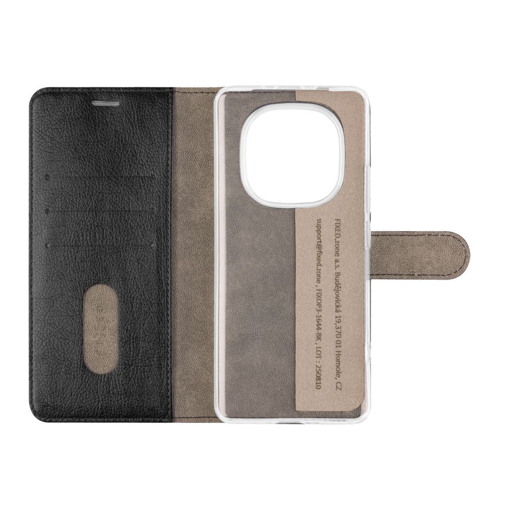 FIXED Opus oldalra nyíló telefontok Xiaomi Redmi Note 15 5G/POCO M8 5G készülékhez, fekete