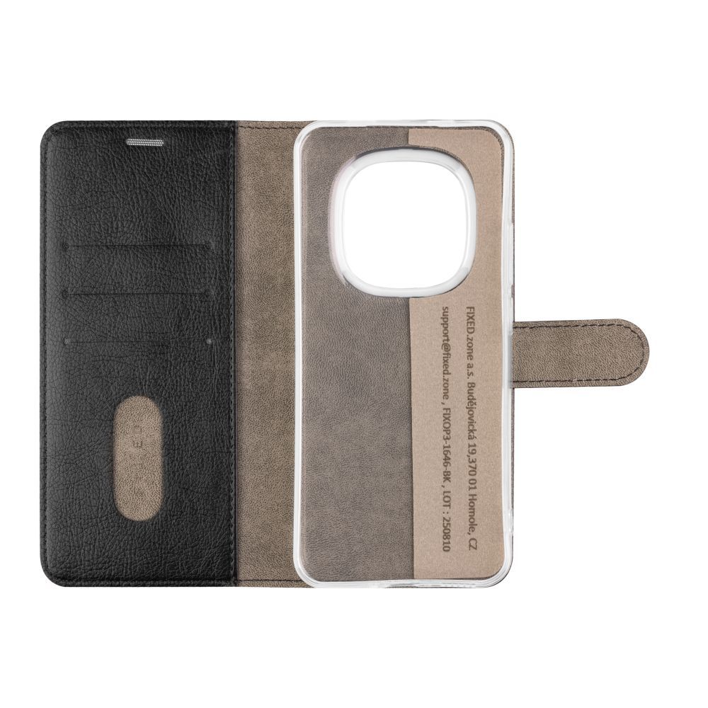 FIXED Opus oldalra nyíló telefontok Xiaomi Redmi Note 15 Pro 5G készülékhez, fekete