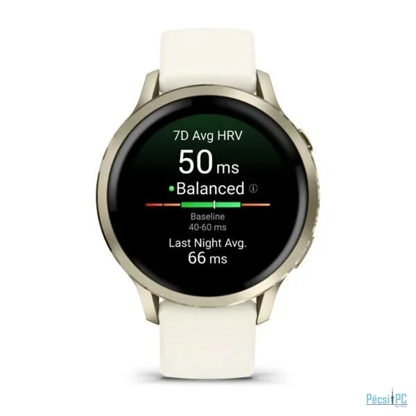 Garmin Venu 4 41mm Lunar Gold with Bone Silicone Band