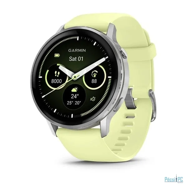 Garmin Venu 4 45mm Silver with Citron Silicone band