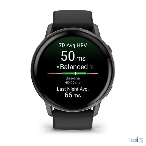 Garmin Venu 4 45mm Slate with Black Silicone Band