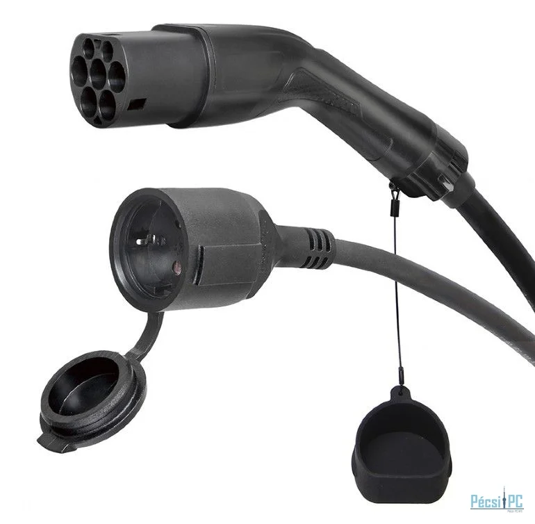 Gembird Type 2 (m) to Schuko (f) Adapter cable 0,5m Black