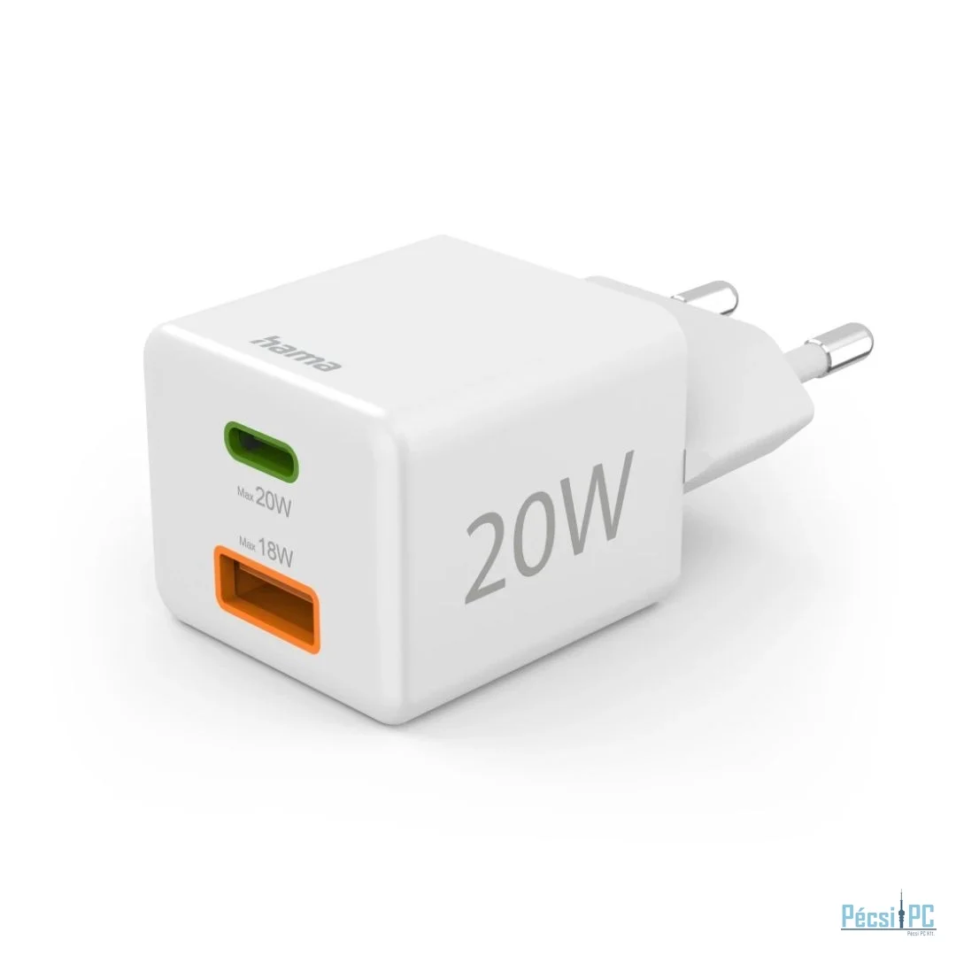 Hama Fast Charger GaN Mini Charger 20W White