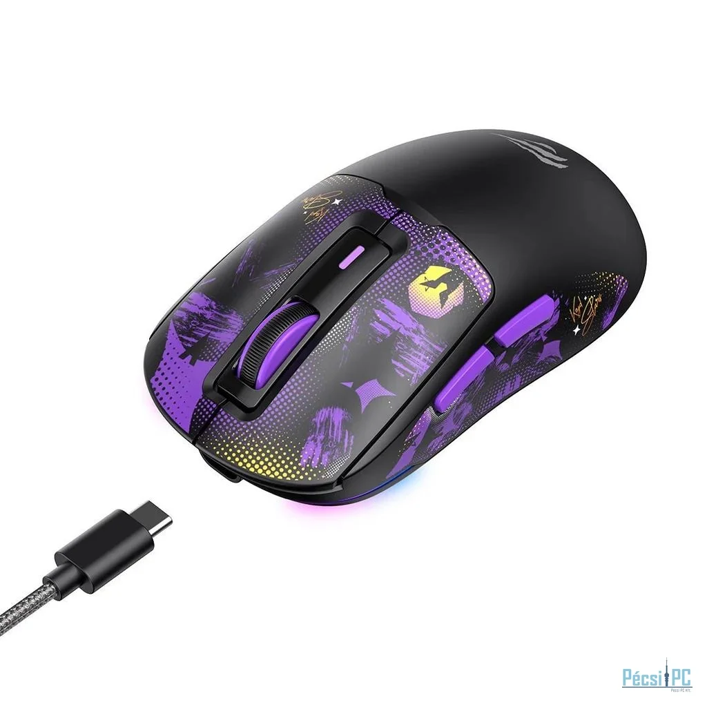 HAVIT Gamenote MS969WB x VKS Gaming Wireless Bluetooth Mouse Black/Purple