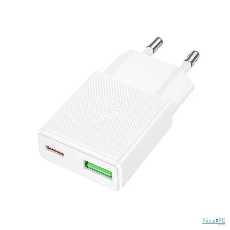 Hoco N73 Speed PD20W+QC3.0 USB-C, USB-A Charger White