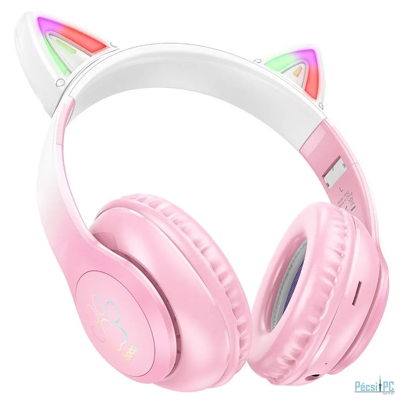 Hoco W42 Cat Wireless Bluetooth Headset Pink
