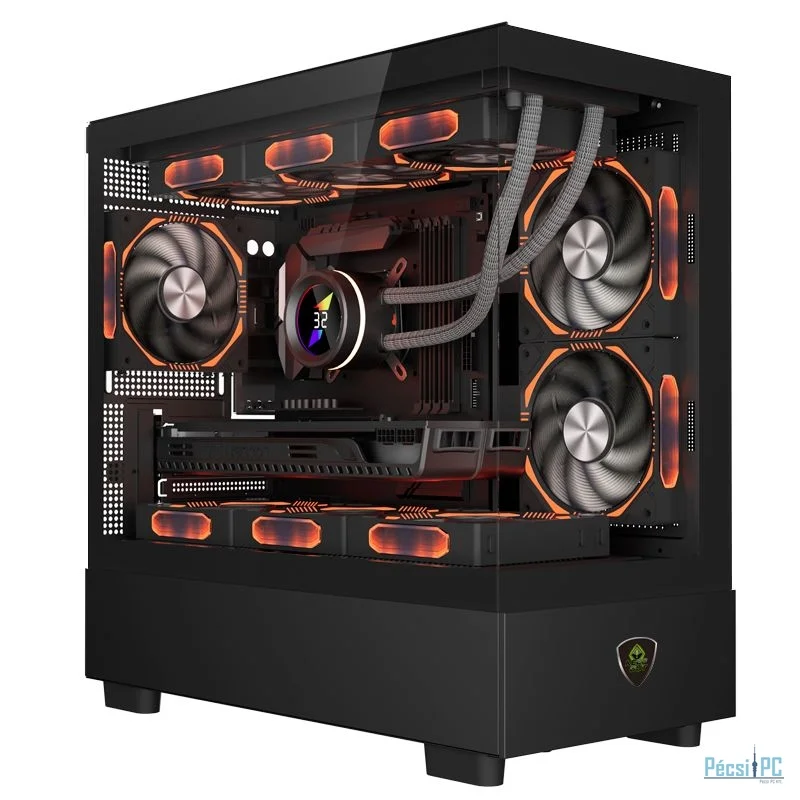 Keep Out XC-301 GLASS RGB Tempered Glass Black