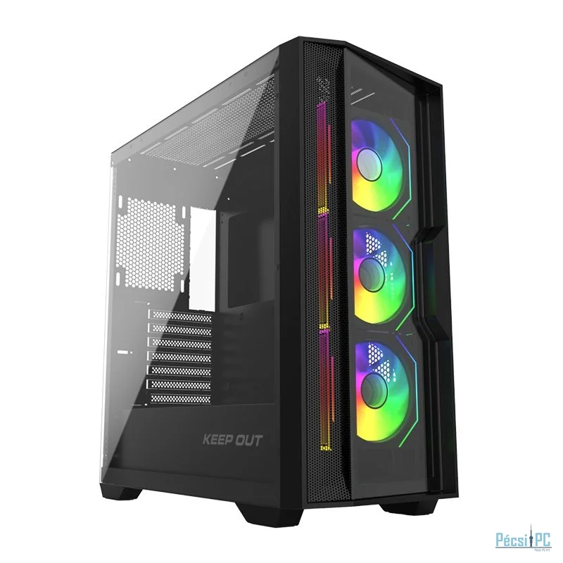 Keep Out XC-500 GLASS RGB Tempered Glass Black