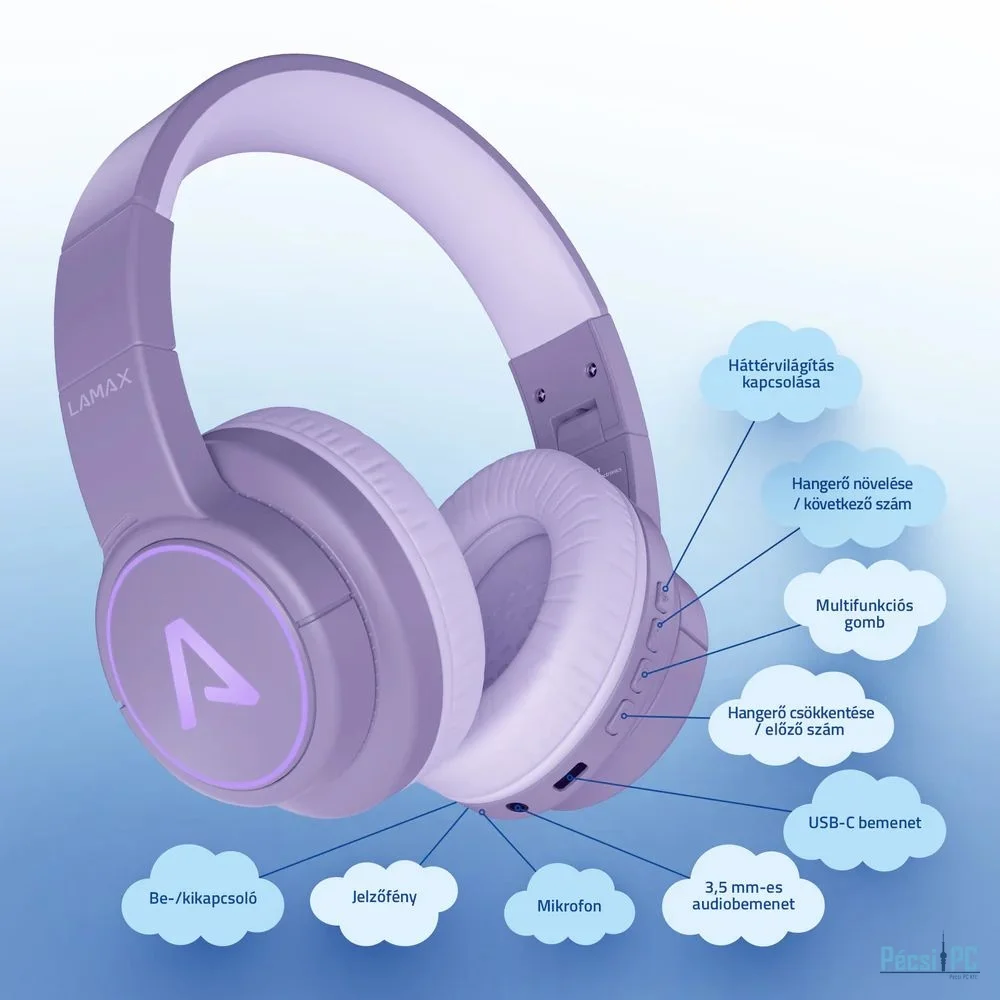 Lamax GlowKid1 Bluetooth Headset Pink