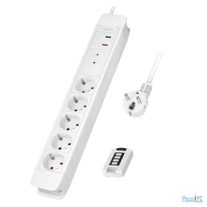 Logilink Hálózati Elosztó Távirányítóval 5DIN 1,5m White