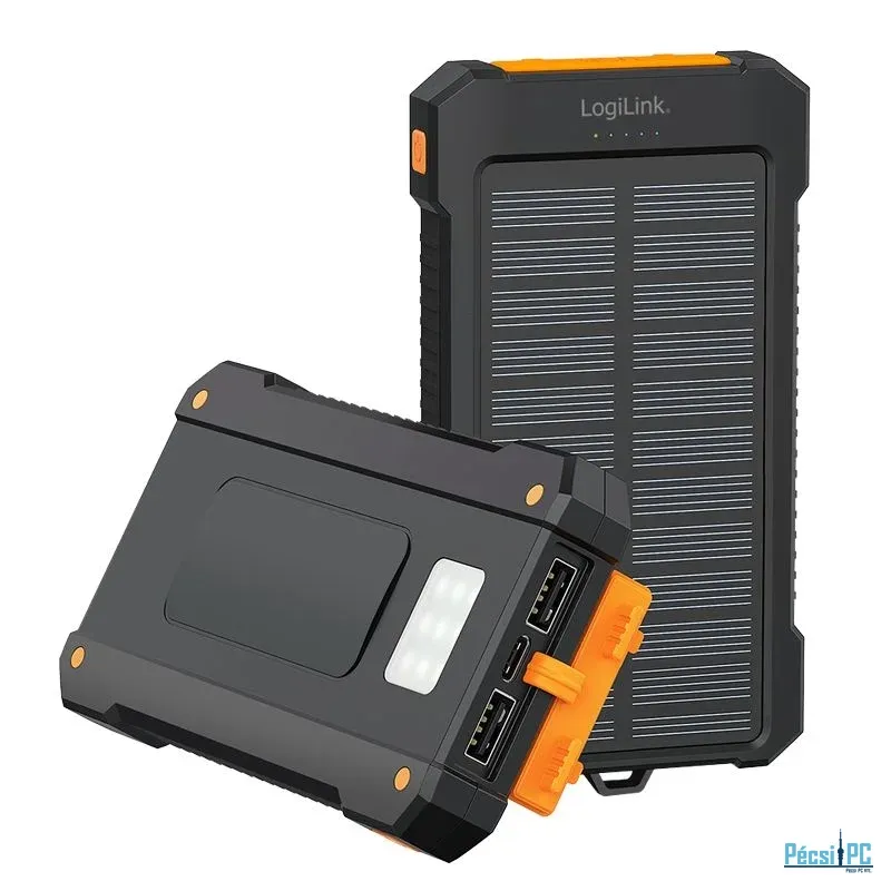 Logilink Solar 10,000 mAh Powerbank Black