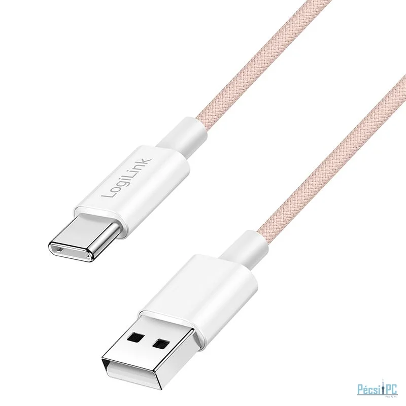 Logilink USB 2.0 Type-C C/M - A/M 60W cable 1m Pink