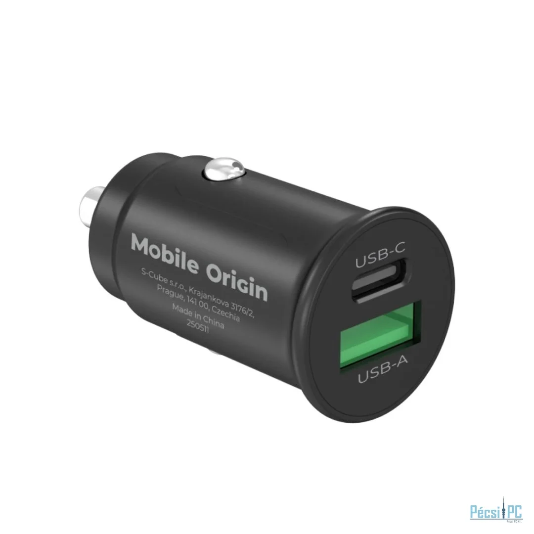 Mobile Origin 30W Super Car Charger CA19 - USB-C, USB-A Black