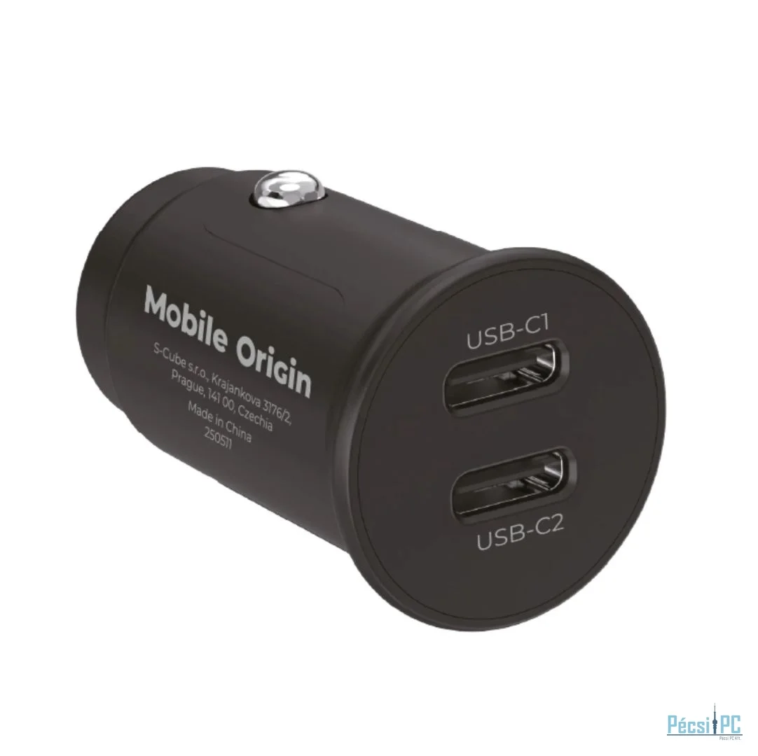 Mobile Origin 30W Super Car Charger CA20 - 2x USB-C Black