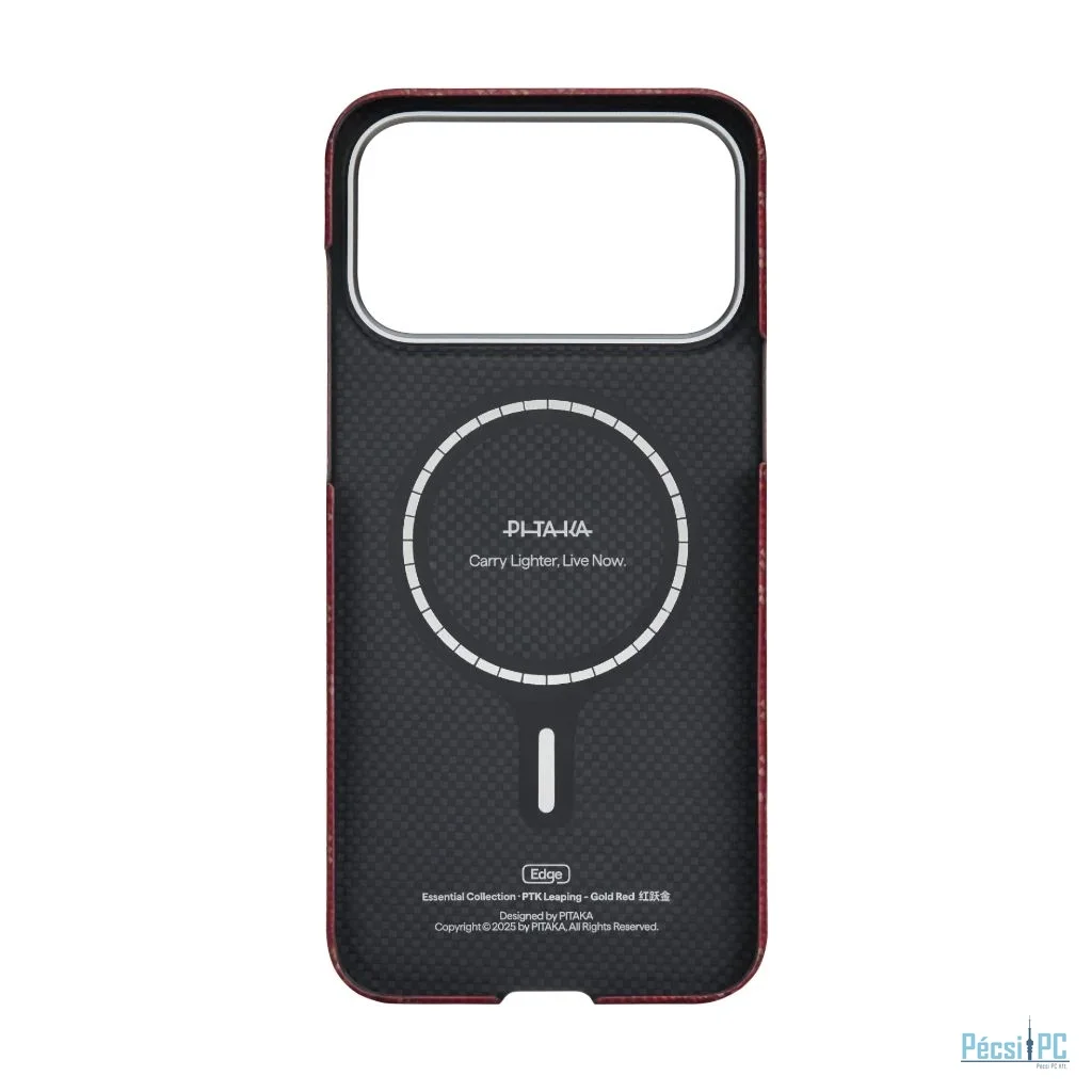 Pitaka Ultra-Slim Case for iPhone 17 Pro Max Monogram-Gold/Red