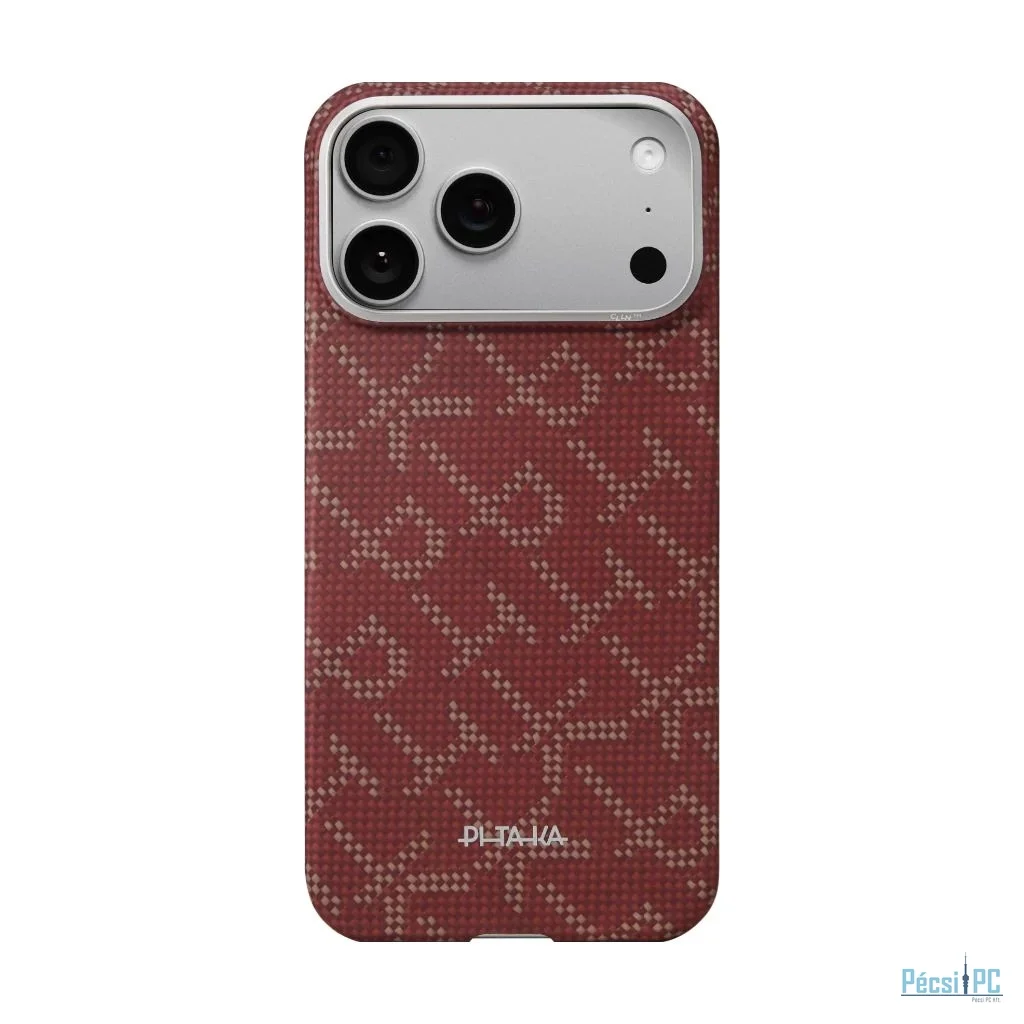 Pitaka Ultra-Slim Case for iPhone 17 Pro Monogram-Gold/Red