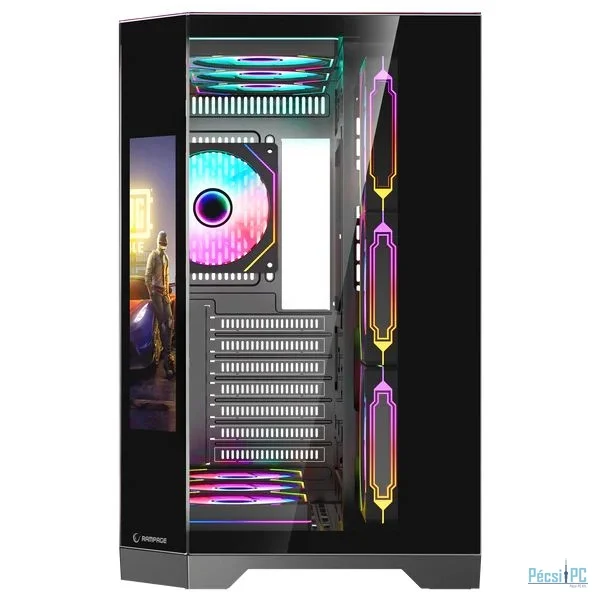 Rampage NOVA RGB Tempered Glass Black