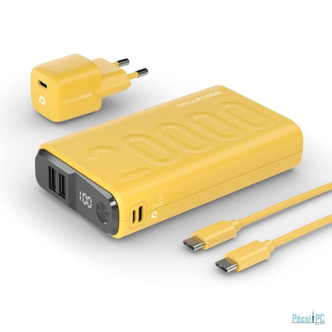 Realpower PB-20000 Startseite 20000mAh PowerBank Yellow