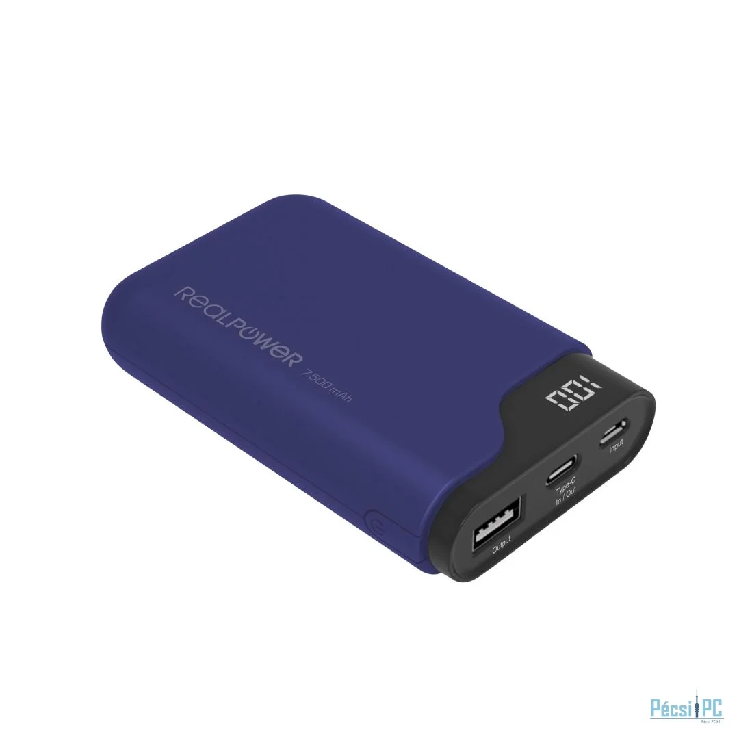 Realpower PB-7500C 7500mAh PowerBank Navy Blue