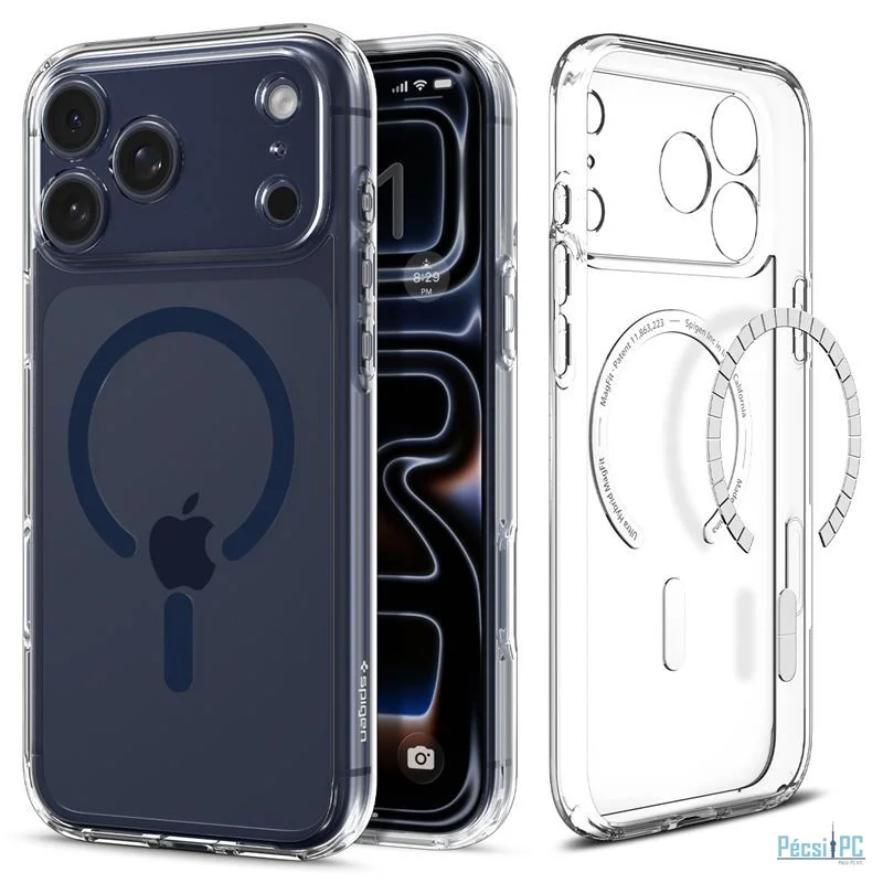 Spigen Ultra Hybrid MagSafe case for iPhone 17 Pro Max Clear Deep Blue